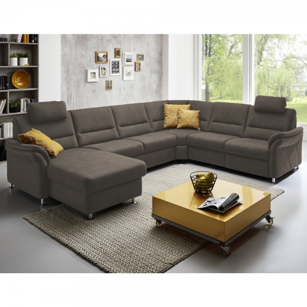 Couch LS672117 im Stoff nougat mit Kontr #18497