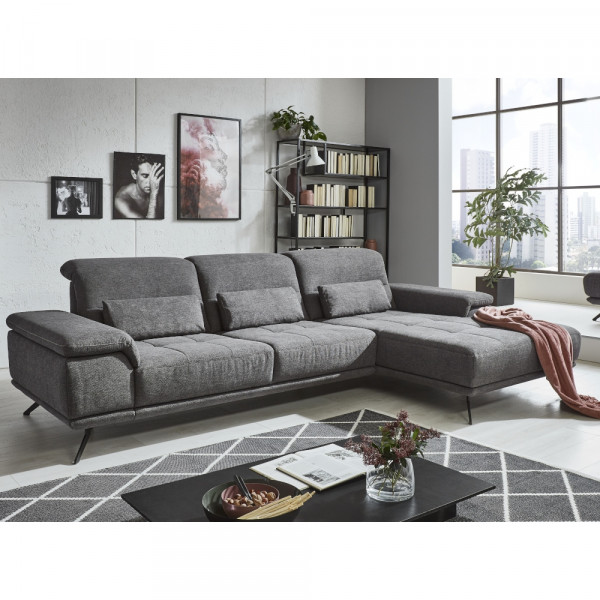 Couch LS404420 in anthrazit mit Kontrast #19609