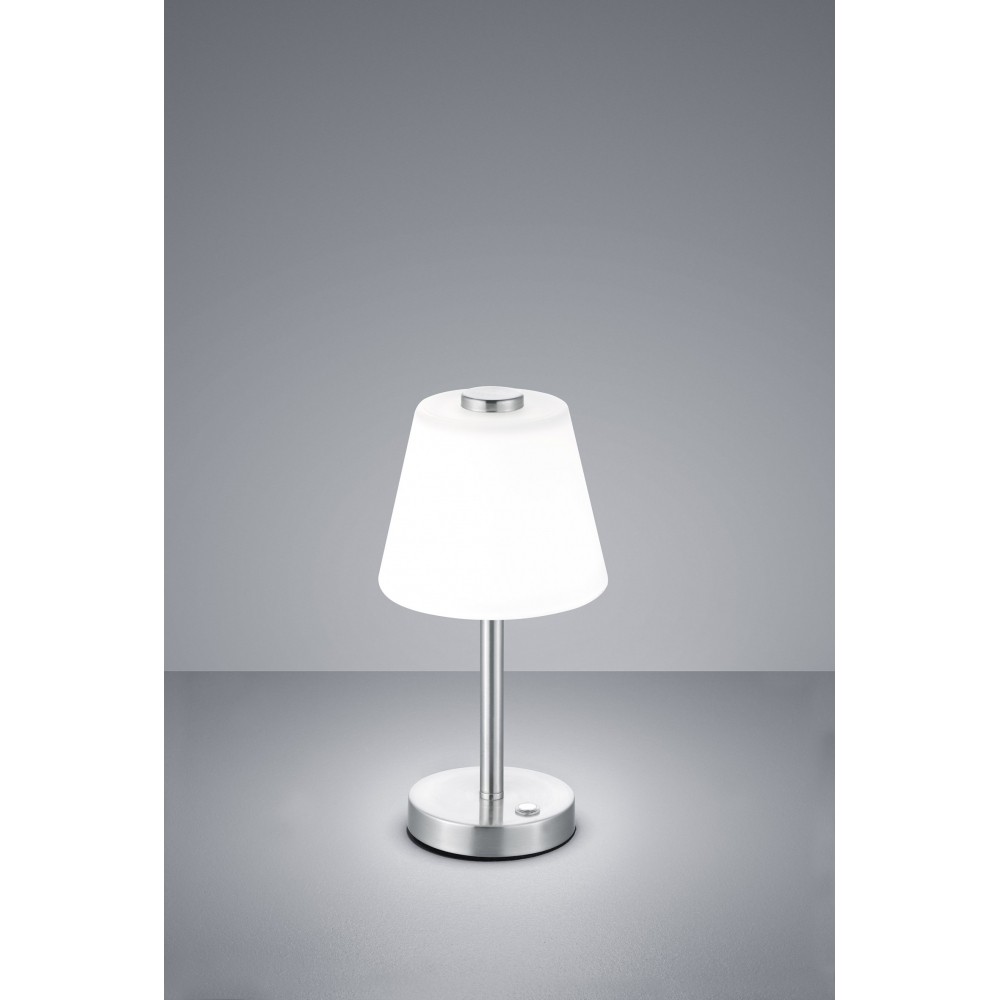 weiß/nickel matt Tischleuchte Tischlampe EMERALD LED Touch Trio Leuchten Nachttischleuchte