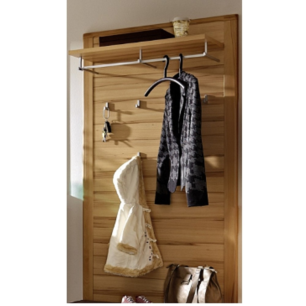 Kernbuche cm teilmassiv, Inkana Kleiderpaneel, Garderobenpaneel, ca. 90 Kleiderhaken breit