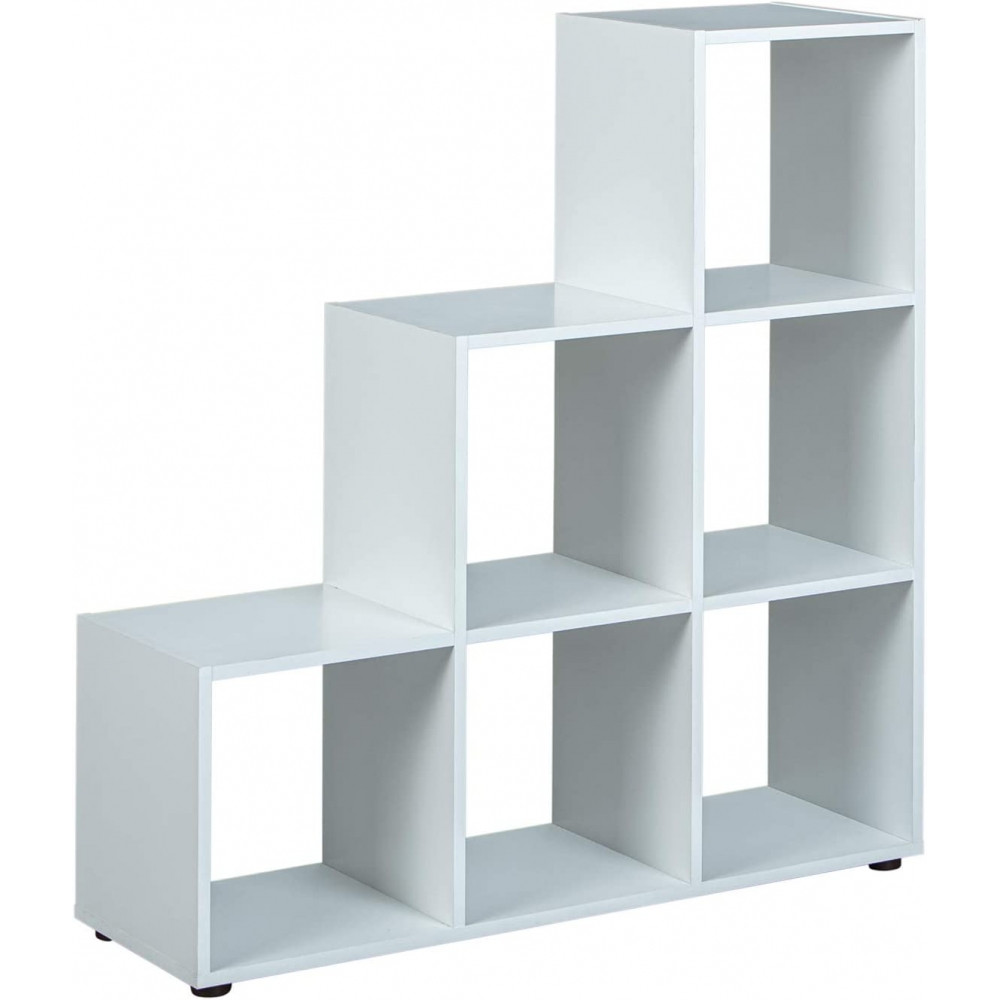 Raumteiler Regal Bücherregal Stufenregal Mega 1 Weiß